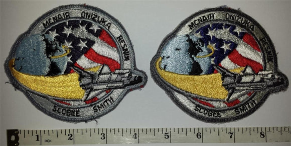 2 VINTAGE NASA SPACE SHUTTLE CHALLENGER STS-51L McNair Smith Scobee Resnik PATCH
