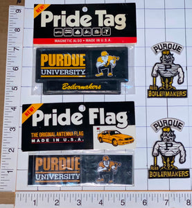 4 PURDUE BOILERMAKERS UNIVERSITY NCAA PRIDE FLAG TAG PATCH LOT