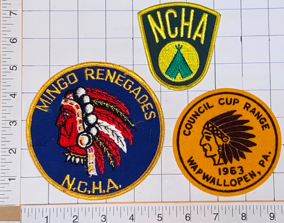 1963 VINTAGE N.C.H.A NCHA  WAPWALLOPEN COUNCIL CUP RANGE INDIAN CHIEF PATCH LOT
