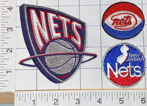3 NEW JERSEY BROOKLYN NETS NBA BASKETBALL CREST EMBLEM EMBROIDERED PATCH LOT