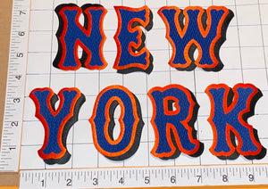 RARE OFFICIAL NEW YORK METS MLB BASEBALL 3" EMBROIDERED CREST AWAY PATCH SET