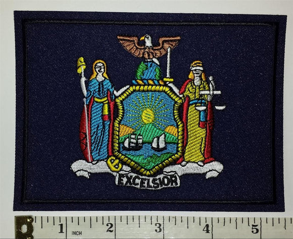 1 NEW YORK STATE FLAG EXCELSIOR CREST TRAVEL TOURIST TOURISM PATCH