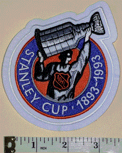 1993 NHL 100th ANNIVERSARY STANLEY CUP ENGLISH TROPHY CREST PATCH