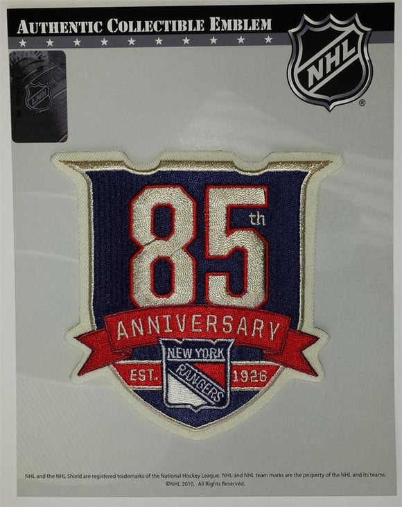 2010-11 OFFICIAL NEW YORK RANGERS 85TH ANNIVERSARY EMBLEM PATCH MIP