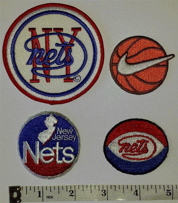 4 NEW YORK NETS NEW JERSEY NBA ABA BASKETBALL CREST EMBLEM EMBROIDERED PATCH LOT