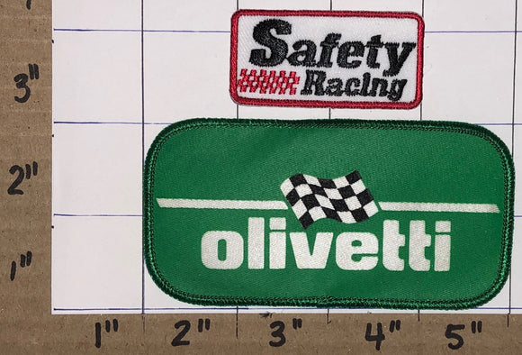 2 OLIVETTI SAFETY RACING DIVISION GRAND PRIX FORMULA 1 STOCK CAR BADGE PATCH LOT