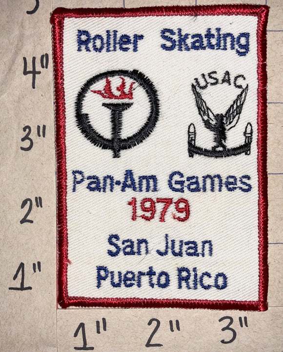 RARE 1979 PAN-AM GAMES ROLLER SKATING SAN JUAN PUERTO RICO CREST EMBLEM PATCH