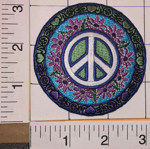 PEACE & LOVE FLOWERS FREEDOM HAPPINESS NOT WAR MAKE LOVE CREST EMBLEM PATCH