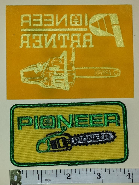 1 PIONEER CHAINSAW CHAIN SAW POWER TOOLS + 1 TRANSFER CREST EMBLEM PATCH LOT