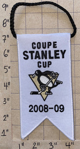 PITTSBURGH PENGUINS 2008-09 STANLEY CUP CHAMPIONS BANNER CROSBY FLEURY NHL HOCKEY