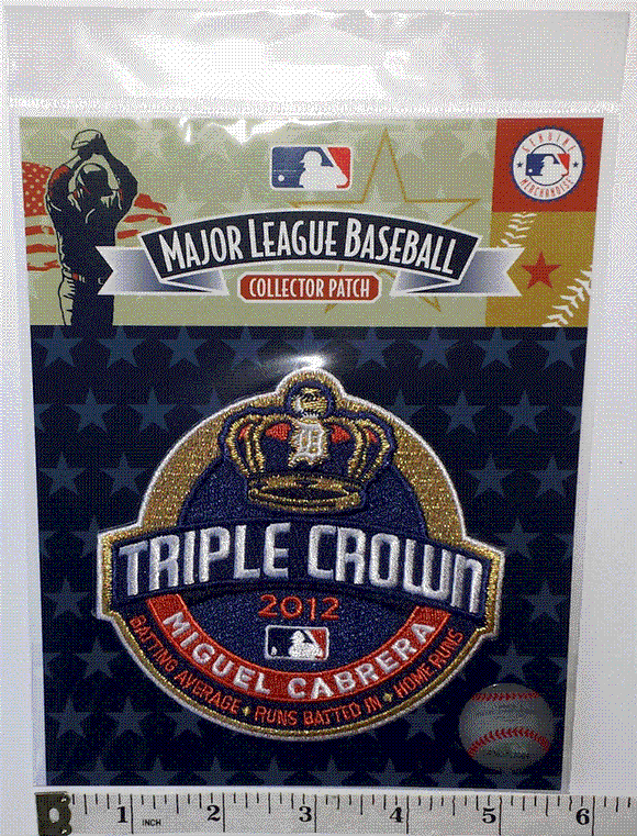 2012 OFFICIAL MIGUEL CABRERA TRIPLE CROWN MLB BASEBALL DETROIT TIGERS PATCH MIP