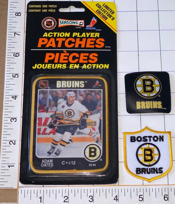 3 RARE BOSTON BRUINS ADAM OATES NHL HOCKEY ACTION PLAYER PATCH LOT
