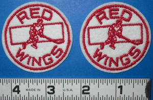 2 VINTAGE DETROIT RED WINGS 2 inch NHL HOCKEY CREST PATCH LOT