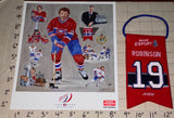LARRY ROBINSON MONTREAL CANADIENS #19 RETIREMENT BANNER NHL LITHOGRAM RDS MOLSON