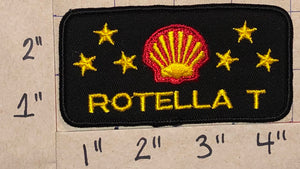 1 VINTAGE SHELL ROTELLA T OIL GAS REFINERY LUBRICANT CREST EMBLEM PATCH