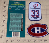 1992-93 PATRICK ROY #33 ACTION PLAYER MONTREAL CANADIENS NHL HOCKEY PATCH LOT