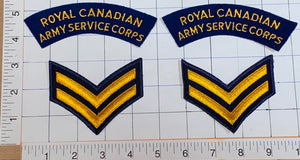 4 ROYAL CANADIAN ARMY SERVICE CORPS CHEVRON CREST EMBLEM PATCH LOT