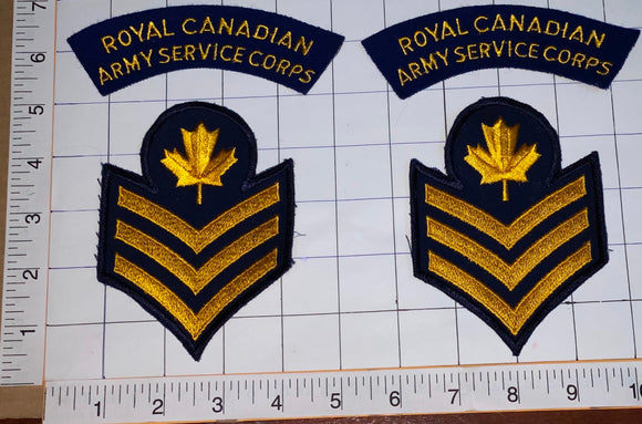 4 ROYAL CANADIAN ARMY SERVICE CORPS CREST EMBLEM PATCH LOT