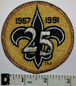 1 NEW ORLEANS SAINTS 25TH ANNIVERSARY 1967-1991 NFL FOOTBALL JERSEY PATCH