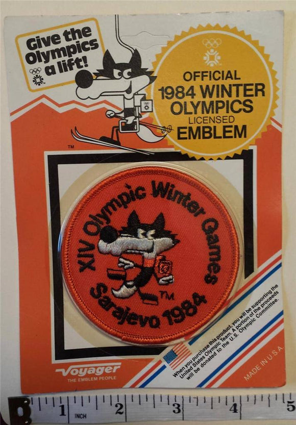 1 VINTAGE 1984 SARAJEVO XIV WINTER OLYMPICS FIGURE SKATING CREST MIP PATCH