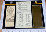 SUPER BOWL 11 WILLABEE & WARD 22KT GOLD NFL TICKET RAIDERS vs VIKINGS SB XI