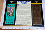 SUPER BOWL 36 WILLABEE & WARD 22KT GOLD NFL TICKET PATRIOTS vs RAMS SB XXXVI