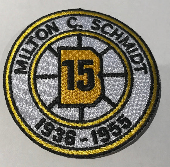 BOSTON BRUINS MILTON SCHMIDT #15 RETIREMENT 1938-1955 NHL HOCKEY EMBLEM PATCH