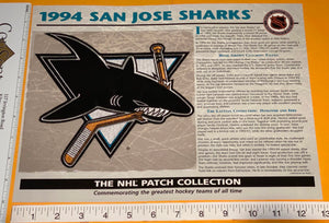 1 OFFICIAL 1994 SAN JOSE SHARKS NHL HOCKEY WILLABEE & WARD PATCH MIP