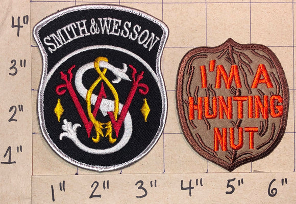 2 SMITH & WESSON GUNS HUNTING & SPORTING PRECISION SHOTGUNS CREST PATCH LOT