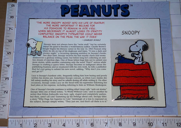 SNOOPY & HIS TYPEWRITER CHARLIE BROWN LUCY PEANUTS WILLABEE & WARD PATCH