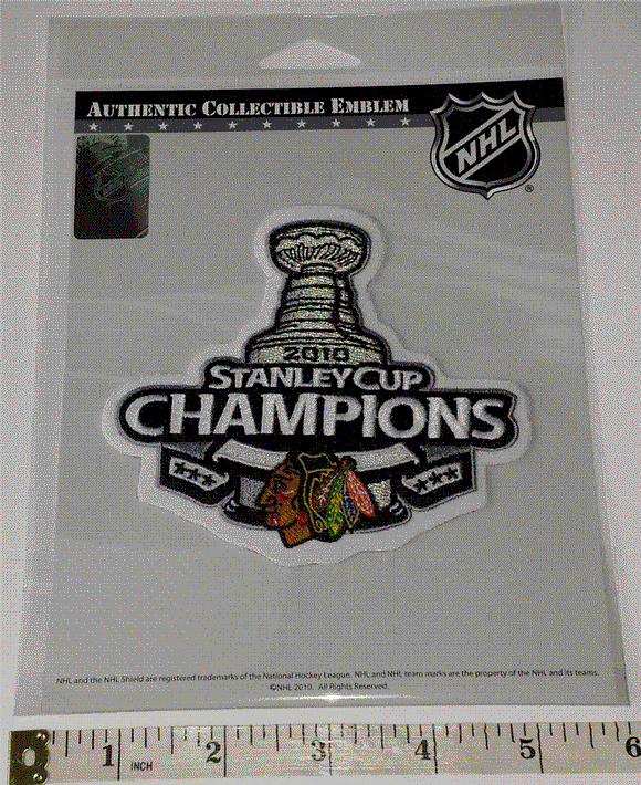OFFICIAL 2010 NHL HOCKEY CHICAGO BLACKHAWKS STANLEY CUP CHAMPIONS PATCH MIP