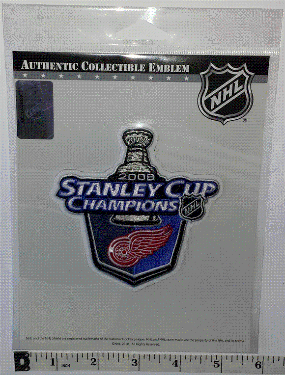 OFFICIAL 2008 NHL HOCKEY DETROIT RED WINGS STANLEY CUP CHAMPIONS PATCH MIP