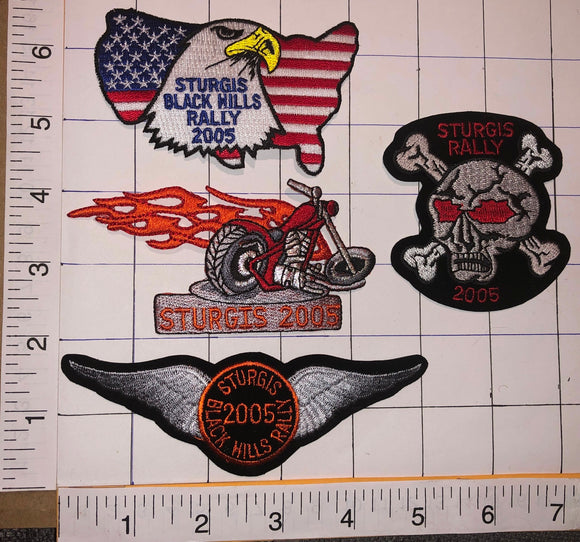 4 STURGIS 2005 BLACK HILLS RALLY MOTORCYCLE EAGLE PATCH LOT
