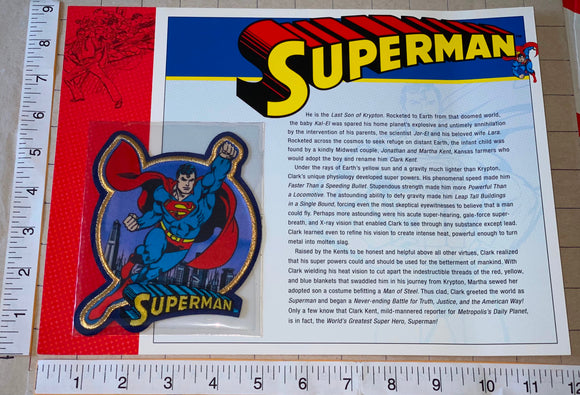 OFFICIAL SUPERMAN DC COMICS SUPERHERO WILLABEE & WARD MAN OF STEEL EMBLEM PATCH