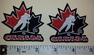 2 TEAM CANADA IIHF WORLD JUNIOR CHAMPIONSHIP HOCKEY EMBLEM CREST BLACK PATCH LOT