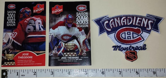 MONTREAL CANADIENS JOSE THEODORE PATCH CREST NHL HOCKEY SCHEDULES LOT