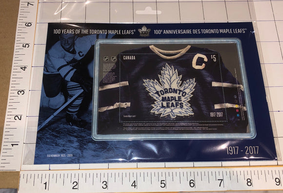 2007 TORONTO MAPLE LEAFS JERSEY 100th ANNIVERSARY CANADA POST 5$ STAMP PATCH MIP