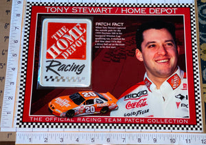 TONY STEWART HOME DEPOT WILLABEE & WARD NASCAR RACING SPEC SHEET EMBLEM PATCH