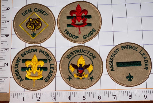 5 BSA TROOP GUIDE SCOUT DEN CHIEF INSTRUCTOR PATROL LEADER PATCH LOT