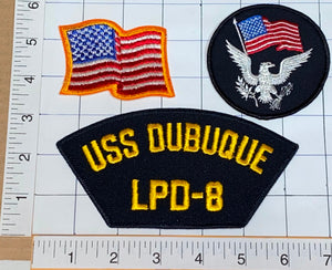 3 USS DUBUQUE LPD-8 AUSTIN-CLASS AMPHIBIOUS TRANSPORT DOCK US NAVY PATCH LOT