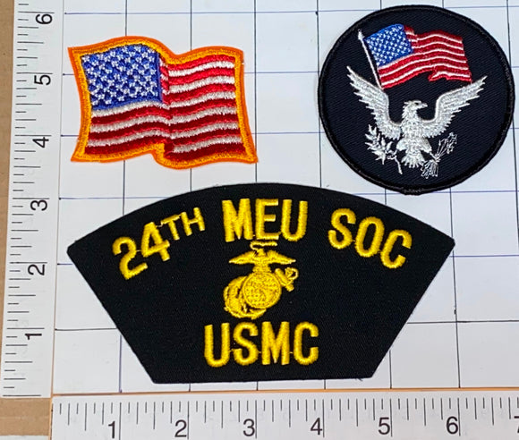 3 VINTAGE 24TH MEU SOC US MARINE AIR GROUND TASK FORCE EXPEDITIONARY PATCH LOT