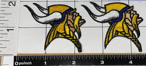 2 MINNESOTA VIKINGS 2" HEAD NFL FOOTBALL EMBLEM PATCH