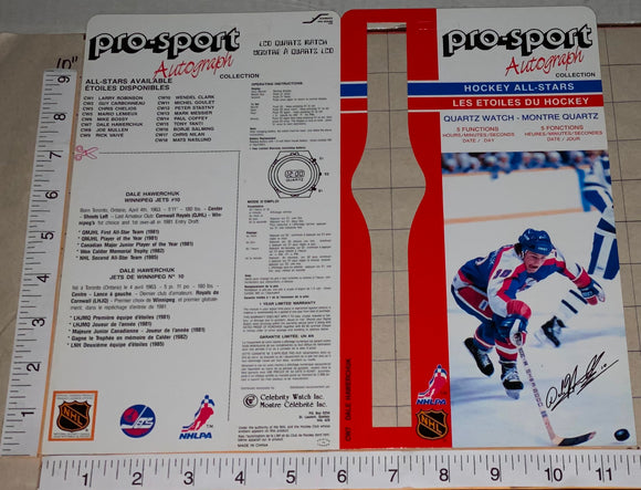 1986 DALE HOWERCHUK WINNIPEG JETS OFFICIAL PRO-SPORT AUTOGRAPH NHL HOCKEY