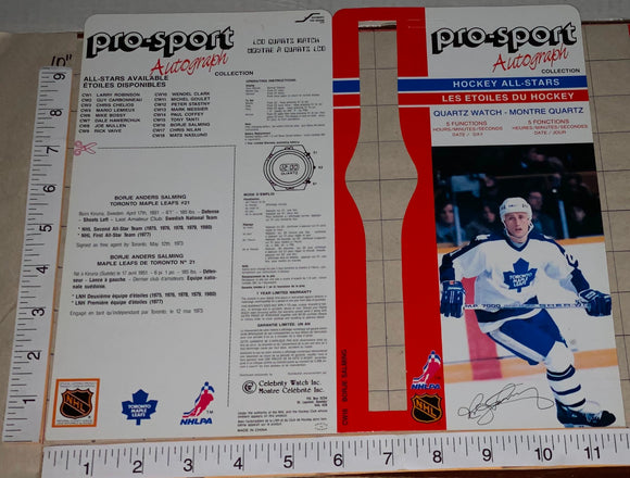 1986 BORJE SALMING TORONTO MAPLE LEAFS OFFICIAL PRO-SPORT AUTOGRAPH NHL HOCKEY