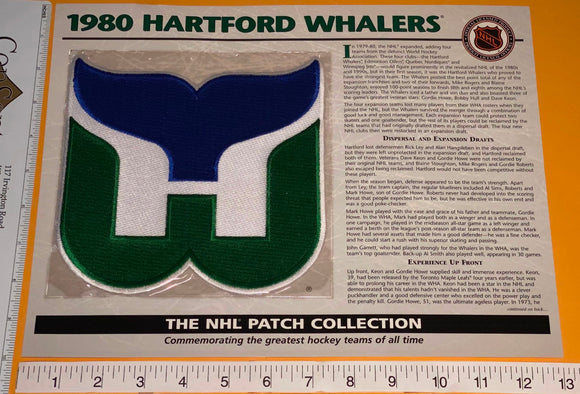1 OFFICIAL 1980 HARTFORD WHALERS NHL HOCKEY WILLABEE & WARD PATCH MIP