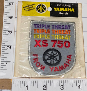1 RARE VINTAGE YAMAHA MOTORCYCLE XS-750 TRIPLE THREAT BIKER CREST EMBLEM PATCH