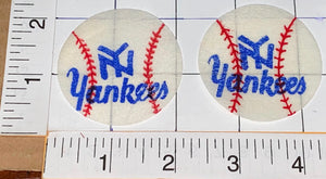 2 RARE VINTAGE1950's NEW YORK YANKEES MLB BASEBALL 2" CREST PATCH LOT