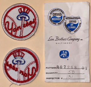 1 VINTAGE NEW YORK YANKEES MLB BASEBALL 2" EMBROIDERED CREST PATCH