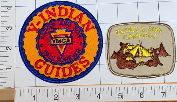 2 VINTAGE YMCA Y-INDIAN GUIDES FATHER & SON PALS FOREVER EMBLEM CREST PATCH LOT