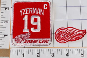 STEVE YZERMAN DETROIT RED WINGS #19 RETIREMENT JAN 2, 2007 NHL HOCKEY PATCH LOT